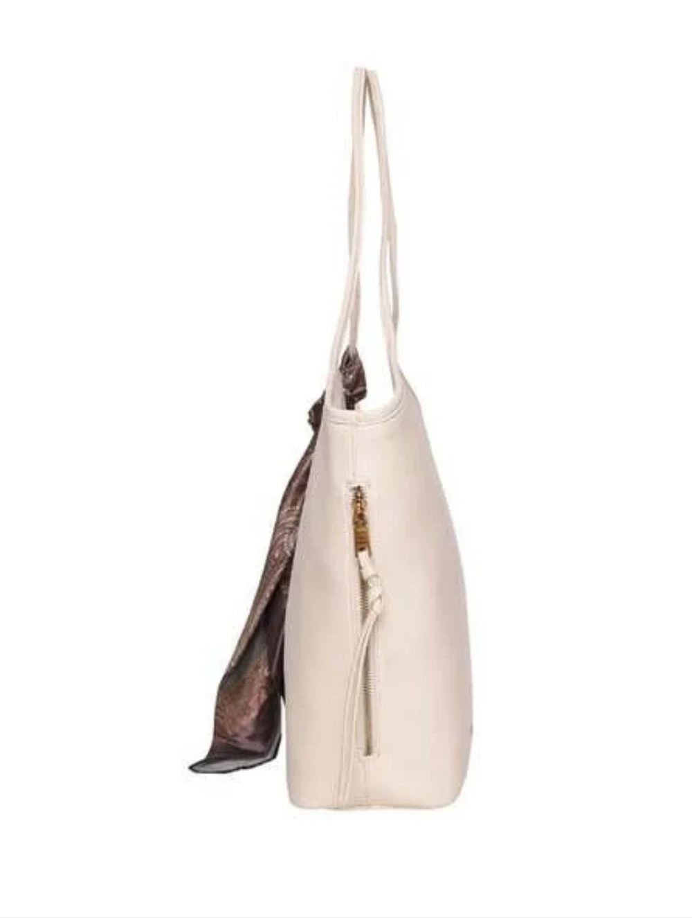 Steve Madden Cream Tote with Decorative Paisley Scarf